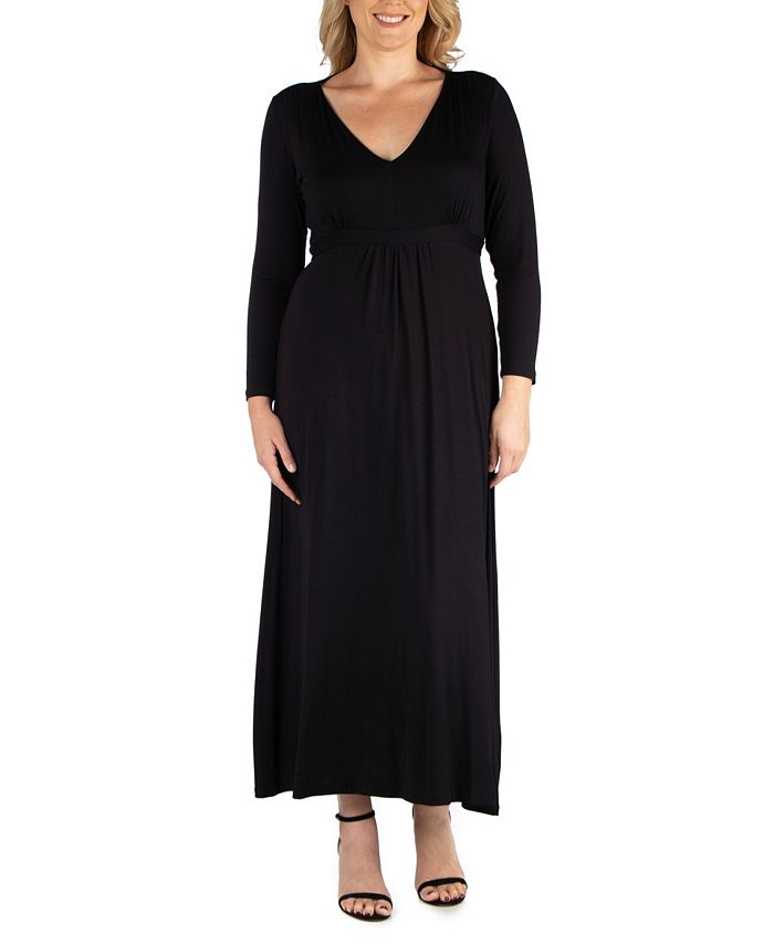 24seven Comfort Apparel Women's Plus Size Classic Maxi Dress - Macy's