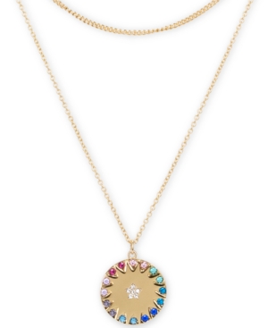 image of Rachel Rachel Roy Gold-Tone Multicolor Pave Star Disk 16