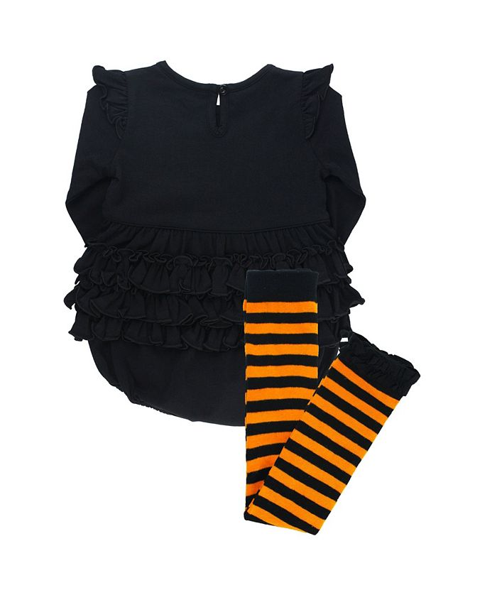 RuffleButts Baby Girls Halloween Romper and Ruffle Tight Set, 2 Piece Macy's