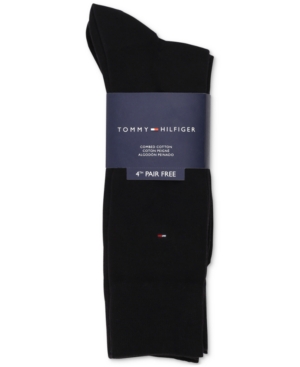 Tommy Hilfiger Men's 4-Pack Flat-Knit Dress Socks