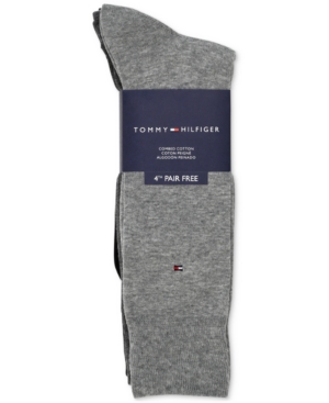 Tommy Hilfiger Men's 4-Pack Flat-Knit Dress Socks