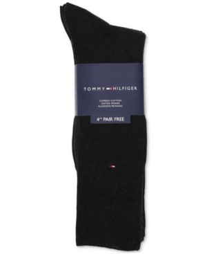 Tommy Hilfiger Men's 4-Pack Flat-Knit Dress Socks