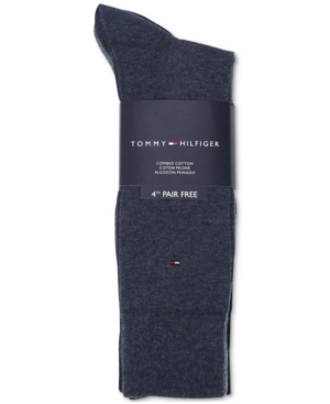 Tommy Hilfiger Men's 4-Pack Flat-Knit Dress Socks