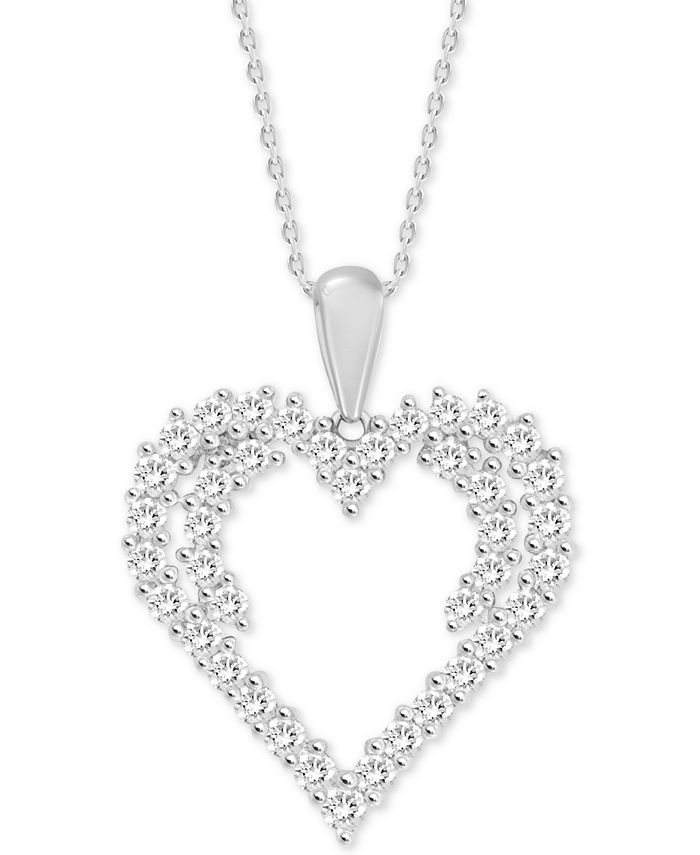Macy's diamond heart top necklace