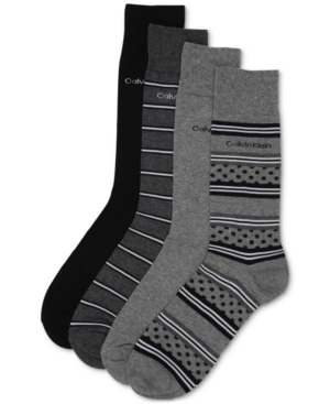 Calvin Klein Men's 4-Pack Stripe & Dot Dress Socks
