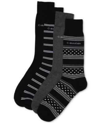 Calvin Klein Men's 4-Pack Stripe & Dot Dress Socks - Macy's