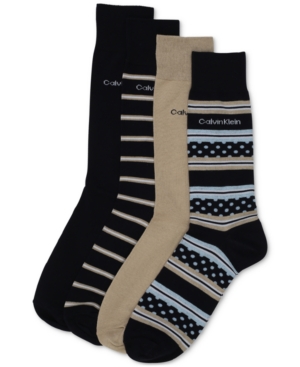 Calvin Klein Men's 4-Pack Stripe & Dot Dress Socks