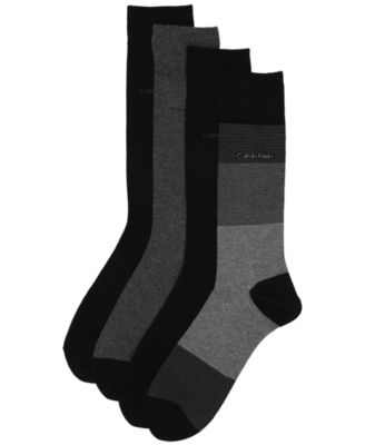 Men's 4-Pack Blocked Micro-Stripe Dress Socks