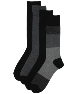 Calvin Klein Men's 4-Pack Blocked Micro-Stripe Dress Socks