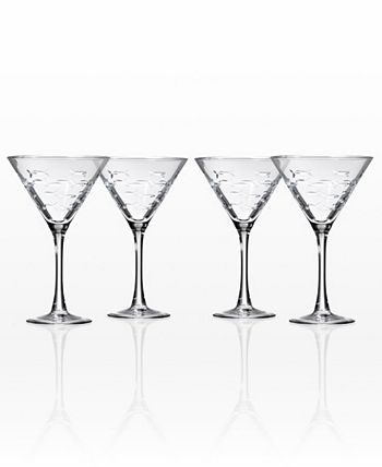 School of Fish Martini Glasses 10 oz. made in USA by Rolf Glass