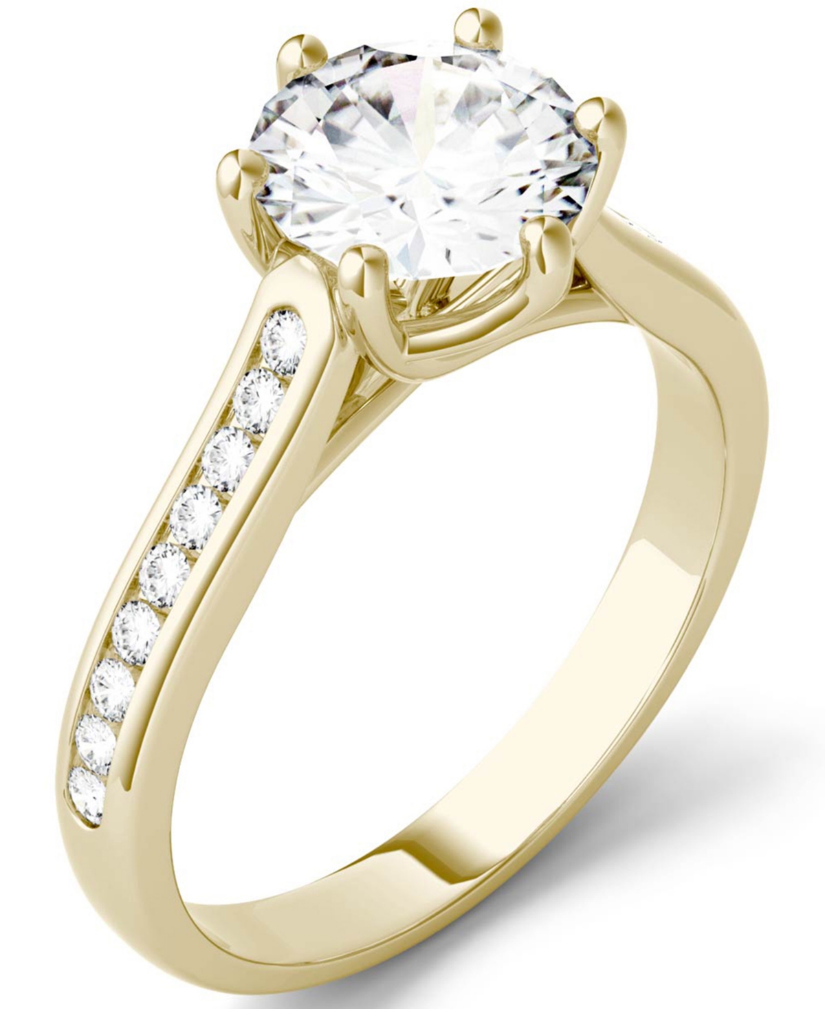 Shop Charles & Colvard Moissanite Engagement Ring (1-5/8 Ct. T.w. Dew) In Gold