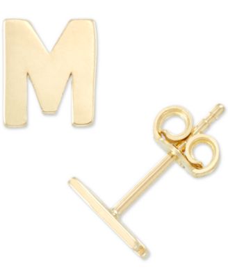 Initial Stud Earrings in 10k Gold - M 500$