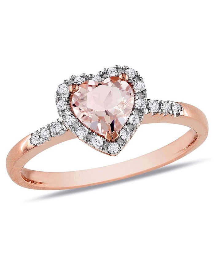 Macy s Morganite and Diamond Halo Heart Ring Macy s