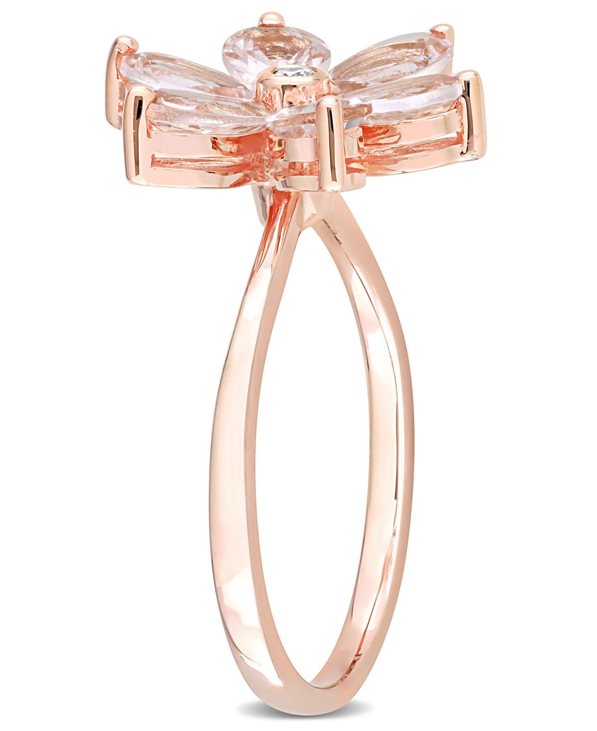 Morganite and Diamond Accent Floral Ring