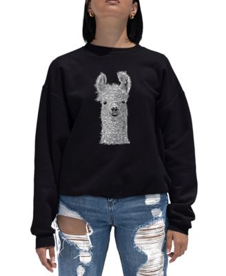 Women s Word Art Crewneck Llama Sweatshirt Macy s