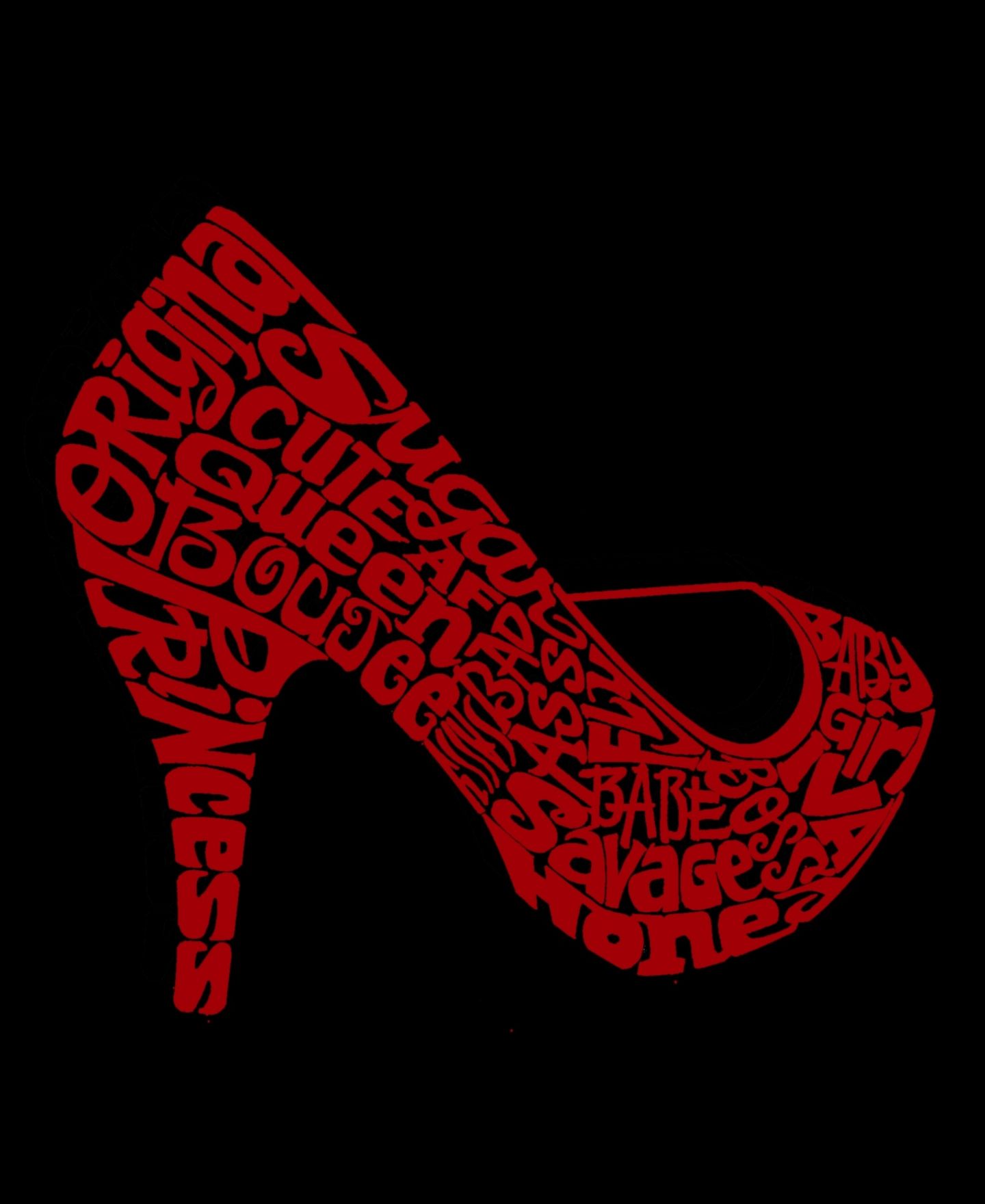 Женская толстовка LA Pop Art Word Art Crewneck High Heel, цвет: Чёрный — фото 2