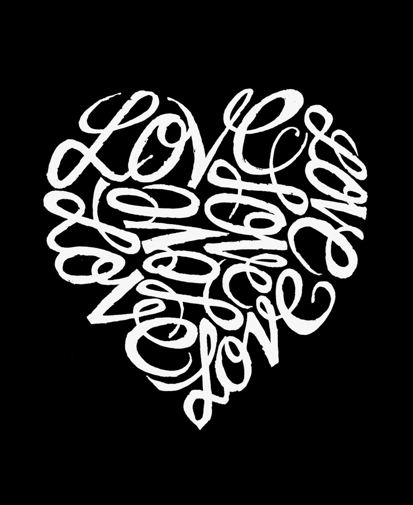 Женская толстовка LA Pop Art Word Art Crewneck Love Heart, цвет: Чёрный — фото 2