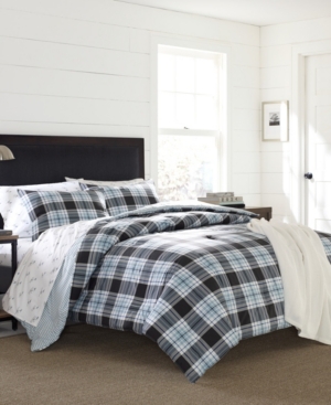Eddie Bauer Lewis Plaid Atlantic Duvet Cover Set, Full/queen In Navy