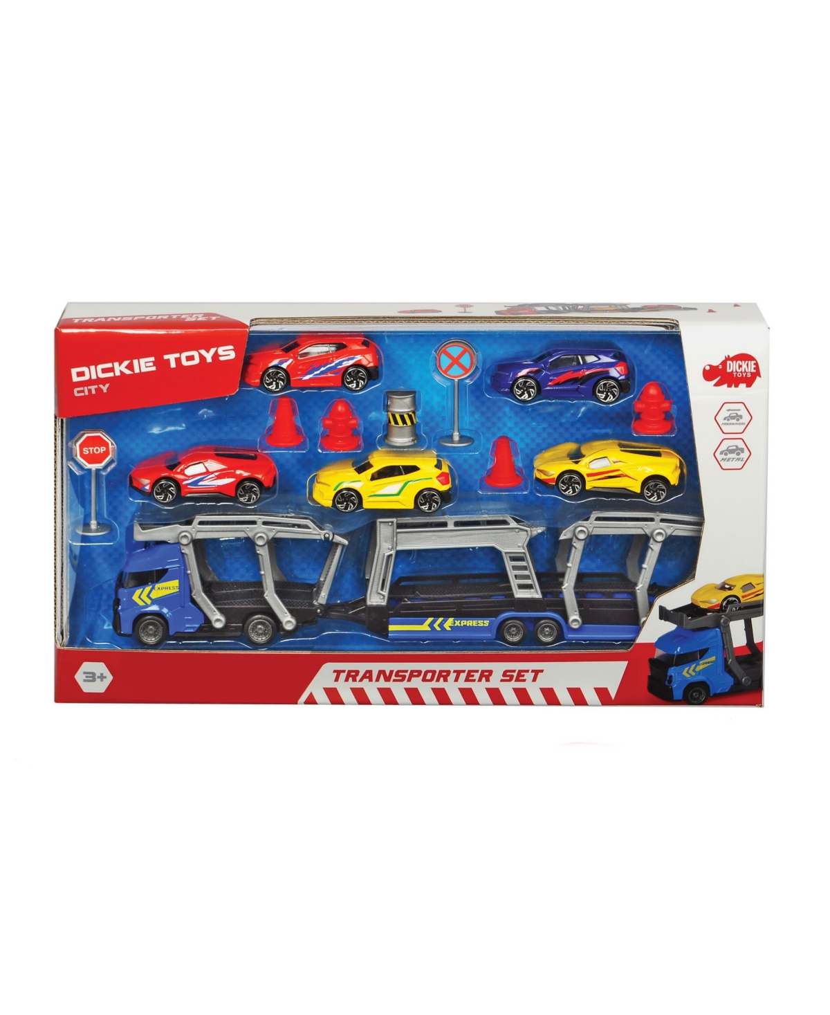 Shop Dickie Toys Hk Ltd Dickie Toys Transporter Set With 5 Die-cast Cars In Multi