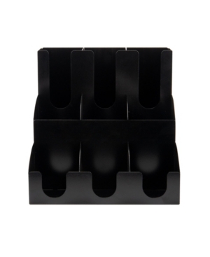 Mind Reader 9 Compartment Holder Multi-Level Organizer for Condiments Stacked Hot or Cold Disposable Cups Lids Utensils Straws