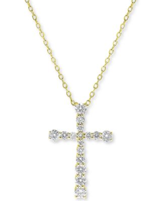 Macy's - Diamond Cross Pendant Necklace (1/2 ct. t.w.) in 14K Gold or 14K White Gold