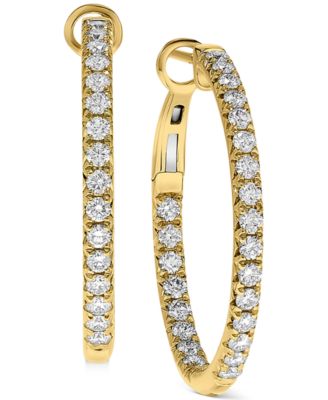 Macy's - Diamond In & Out Hoop Earrings (1 ct. t.w.) in 14K Gold or 14K White Gold