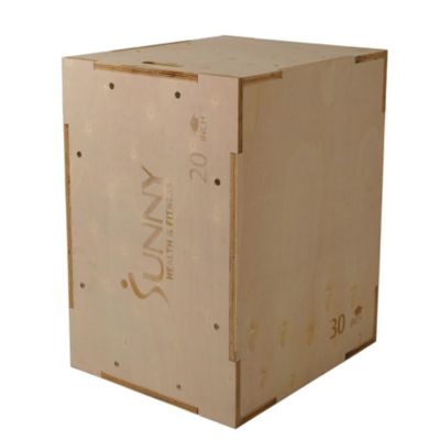 Wood Plyo Box with Removable Foam Cover, 500lb Weight Capacity and 3 in 1 Height Adjustment - 30"/24"/20"