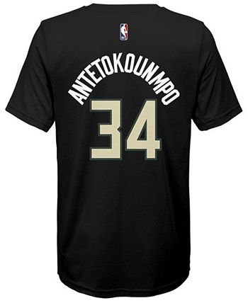 Jordan Milwaukee Bucks Youth Statement Name and Number T-Shirt