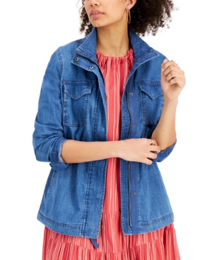 Style & Co Chambray Twill Jacket Created for Macy's