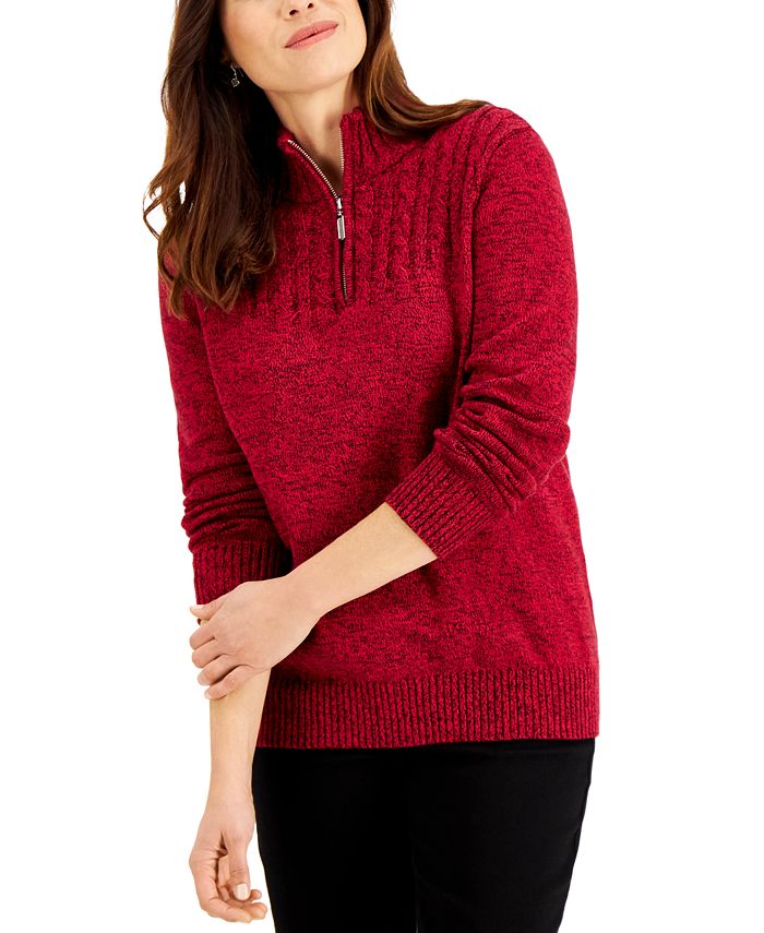 Karen Scott Cotton Luxsoft Mock-Neck Sweater, Created for Macy's - Macy's