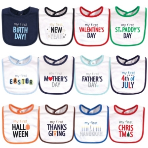 Hudson Baby Boys and Girls Cotton Bibs
