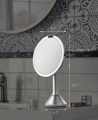 8" Sensor Makeup Mirror, 5x Magnification and Adjustable Brightness
