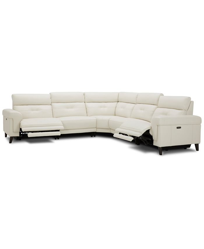Furniture CLOSEOUT! Jazlo 5Pc. Leather Sectional with 2 Power