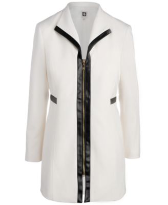 Anne Klein - Faux-Leather-Trim Jacket