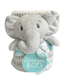 Snoogie Boo Baby Premium Soft Knit Blanket and Toy Rattle Set, 40" x 30"