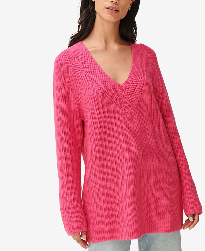 Lucky Brand Ribbed V-Neck Sweater - Macy's