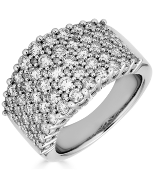 image of Diamond Five Row Statement Ring (2 ct. t.w.) in 14k White Gold