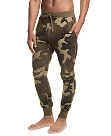 Men's Waffle-Knit Gray Camouflage Pajama Pants