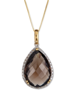 image of Smoky Quartz (8-1/2 ct. t.w.) & Diamond (1/6 ct. t.w.) 18