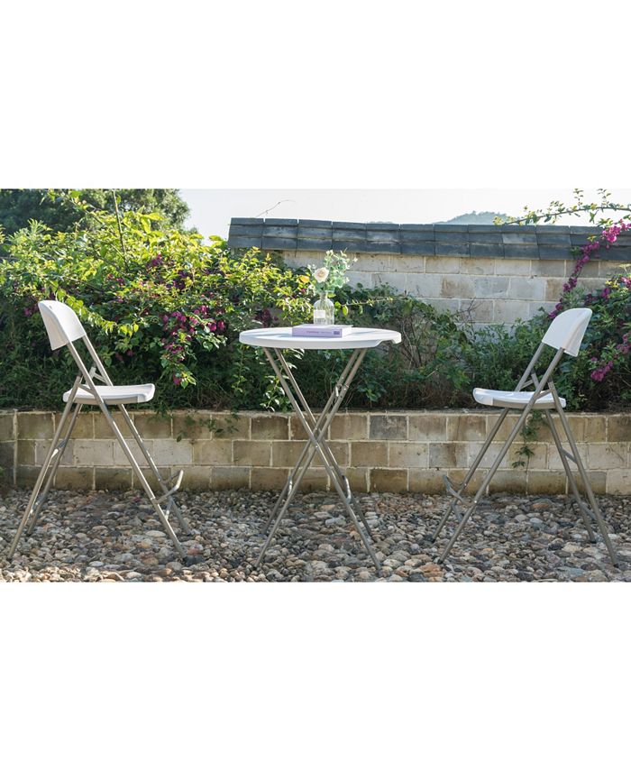 Gardenised Tall Garden Patio Folding Round Cocktail Table for Indoor ...