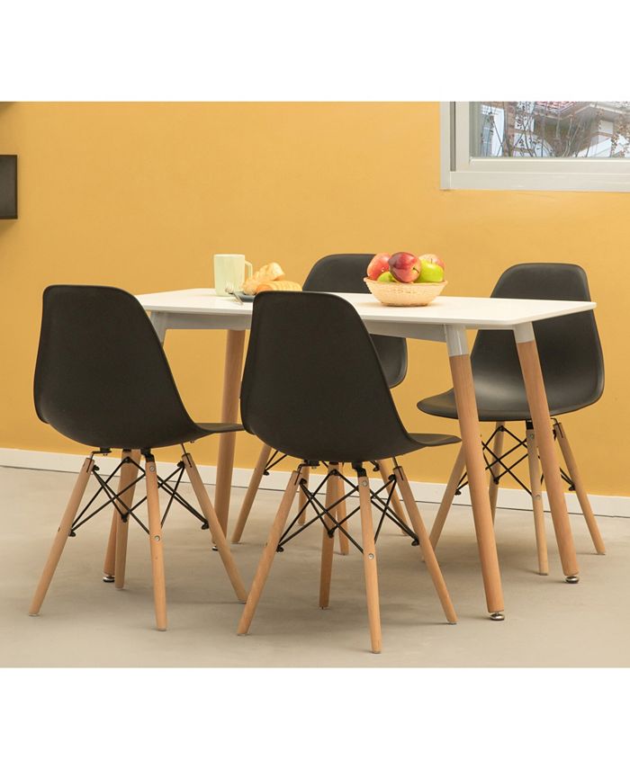 Bold Tones Mid-Century Modern Style Plastic Shell Dining Chair with ...