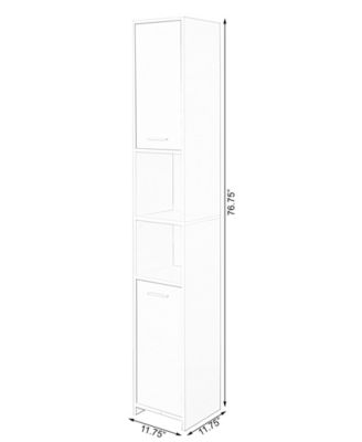 Versatile 77-Inch White Tall Storage Cabinet with 2 Doors and Adjustable Shelves, Linen Tower Cabinet, Bathroom Organizer and Storage