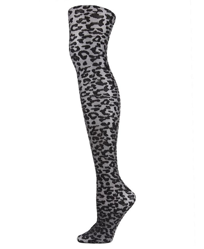 MeMoi Women's Leopard Print Pattern Shimmer Sheer Tights - Macy's