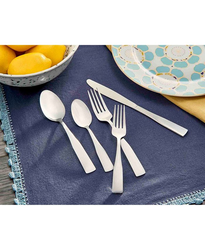 Hampton Bristol Satin Finish Flatware Set, 89 Piece Macy's