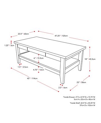 CorLiving Hollywood Coffee Table with Drawers - Macy's