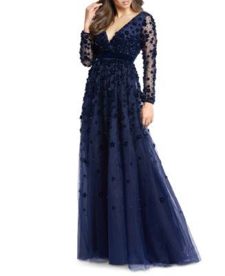 MAC DUGGAL Embellished Floral Gown - Macy's