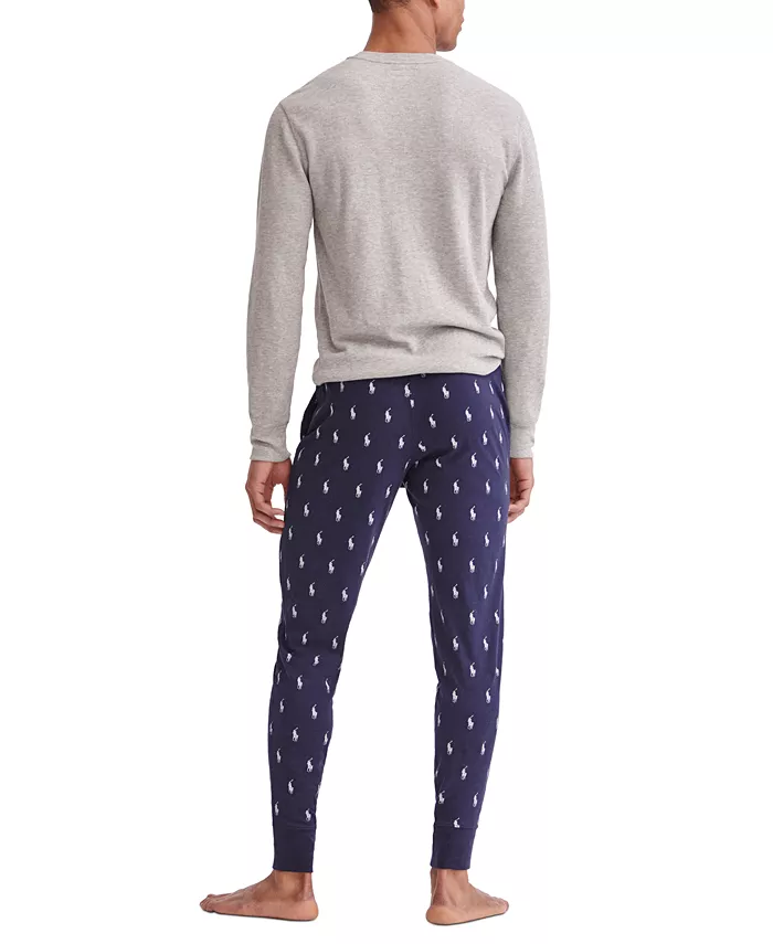 Men's Lightweight Cotton Logo Pajama Pants - thumbnail 3