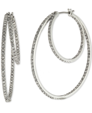 image of Givenchy Pave Double Hoop Earrings