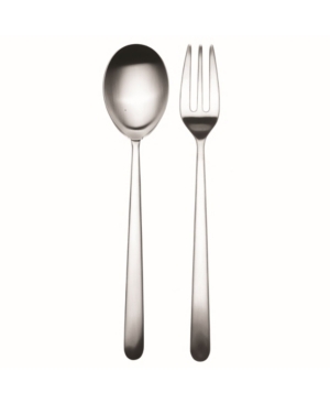 Mepra Serving Fork And Spoon Linea Cutlery, Set Of 2 In Silver-tone