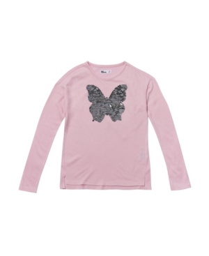 image of Big Girls Long Sleeve Flip Sequin Graphic Snit Top
